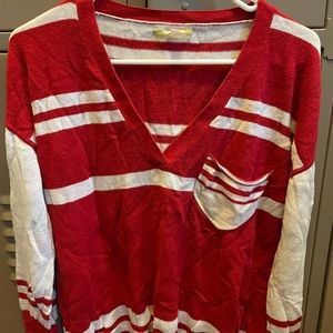 Gianni Bini Color-block Sweater-V neck-Large